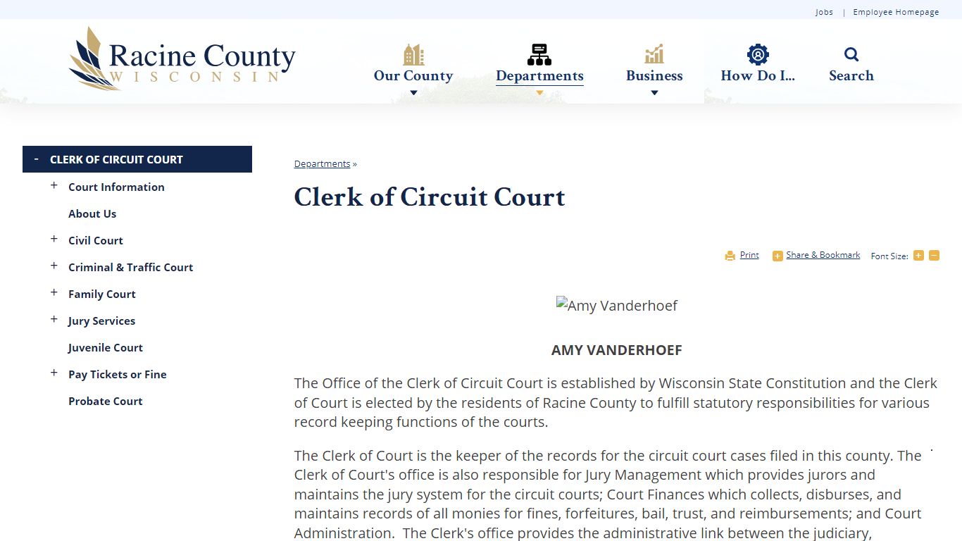 Clerk of Circuit Court | Racine County, WI